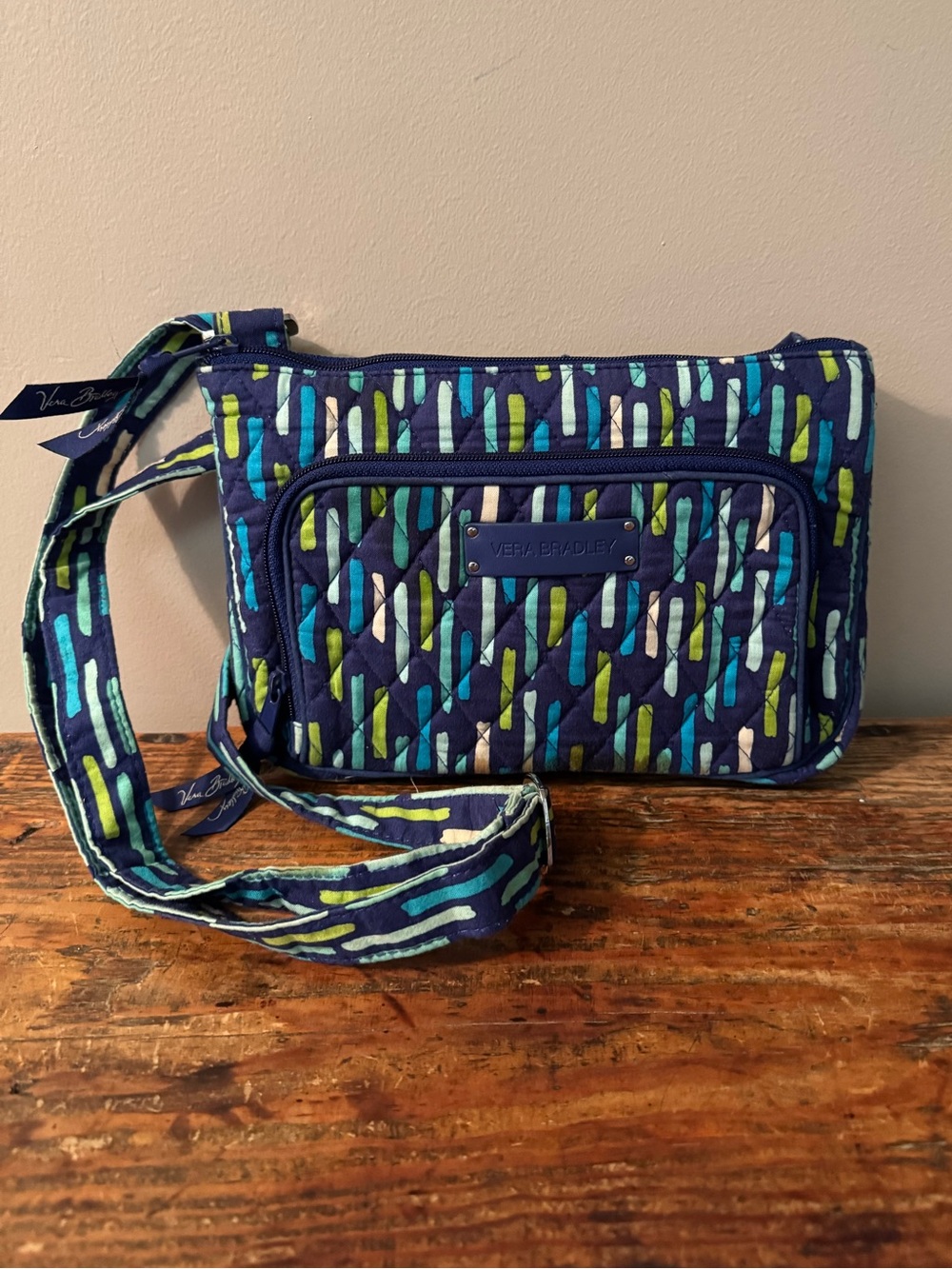 EUC RETIRED Vera Bradley Quilted Double-Zip Crossbody in “Katarina Showers”
